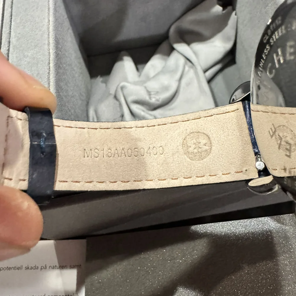 Michele Multicolor Dial Watch with Black Strap - Picture 7 of 10